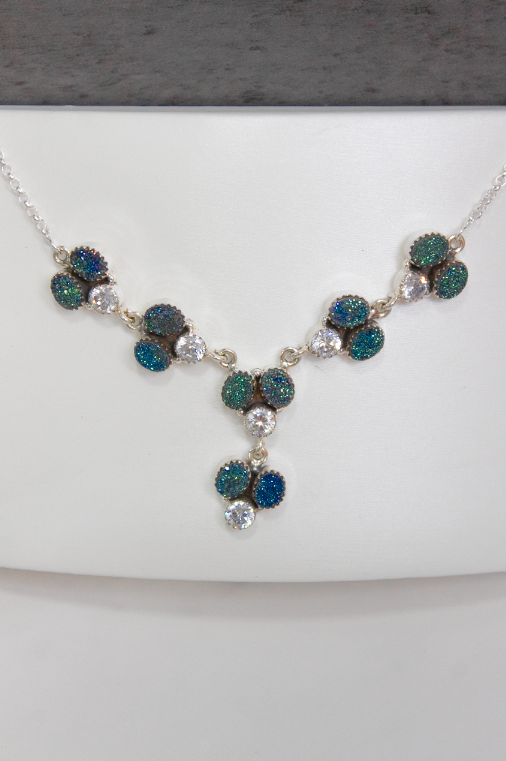 Druzy & CZ Lariat Stone Necklaces-Lariat and Y Necklaces-Krush Kandy, Women's Online Fashion Boutique Located in Phoenix, Arizona (Scottsdale Area)