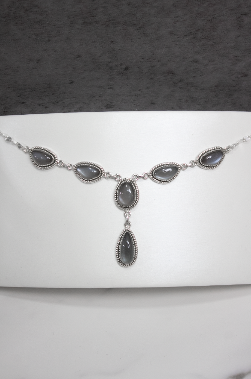 Rowan Stone Drop Necklaces-Chain Necklaces-Krush Kandy, Women's Online Fashion Boutique Located in Phoenix, Arizona (Scottsdale Area)