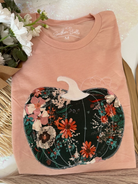 Peach Fall Floral Pumpkin Graphic Tee-Graphic Tees-Krush Kandy, Women's Online Fashion Boutique Located in Phoenix, Arizona (Scottsdale Area)