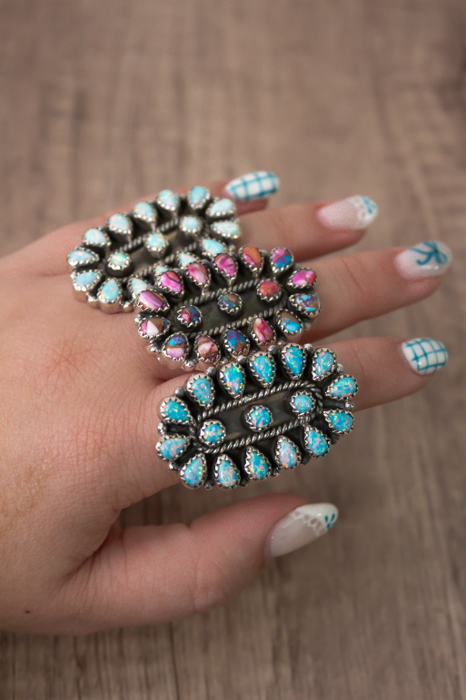 Concho Ring with Opal and Pink Accents – Krush Kandy