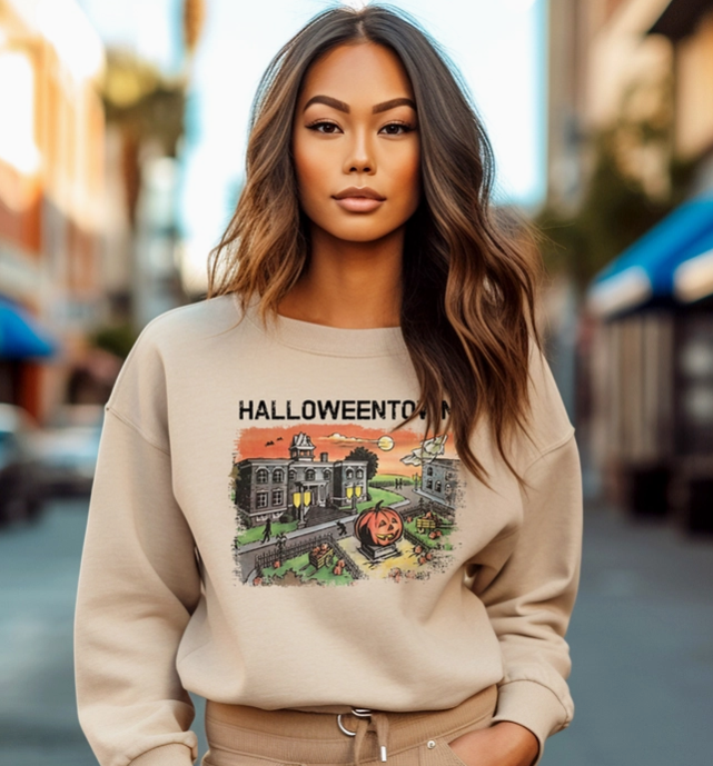 Halloweentown Graphic Sweater-Graphic Tees-Krush Kandy, Women's Online Fashion Boutique Located in Phoenix, Arizona (Scottsdale Area)