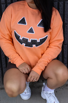 Spooky Pumpkin Halloween Graphic Sweatshirt-Krush Kandy, Women's Online Fashion Boutique Located in Phoenix, Arizona (Scottsdale Area)