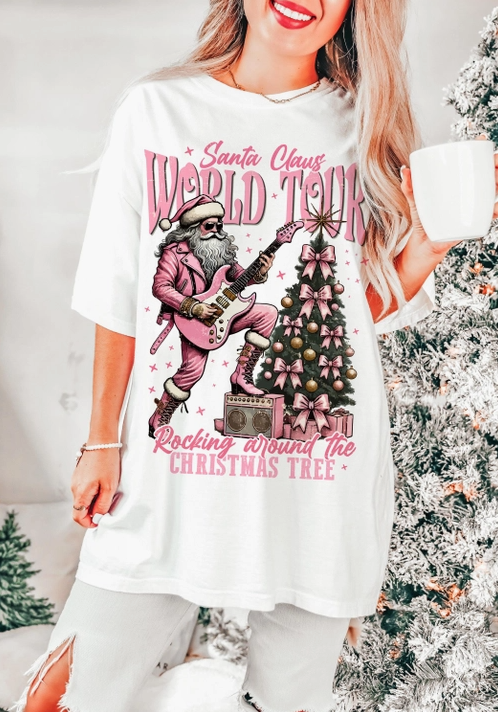 Santa's World Tour Graphic Tee-Graphic Tees-Krush Kandy, Women's Online Fashion Boutique Located in Phoenix, Arizona (Scottsdale Area)