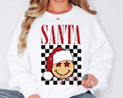 Checkered Smiley Santa Baby Graphic Sweatshirt-Graphic Tees-Krush Kandy, Women's Online Fashion Boutique Located in Phoenix, Arizona (Scottsdale Area)