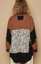 Floral Print Front Pockets Button Down Sweater-Krush Kandy, Women's Online Fashion Boutique Located in Phoenix, Arizona (Scottsdale Area)
