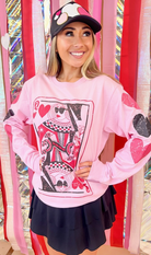 Queen of Hearts Valentine Graphic Long Sleeve T-Shirt-Graphic Tees-Krush Kandy, Women's Online Fashion Boutique Located in Phoenix, Arizona (Scottsdale Area)