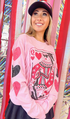 Queen of Hearts Valentine Graphic Long Sleeve T-Shirt-Graphic Tees-Krush Kandy, Women's Online Fashion Boutique Located in Phoenix, Arizona (Scottsdale Area)