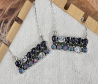 Midnight Opal, Blue Sunstone & Crystal Bar Necklace-Necklaces-Krush Kandy, Women's Online Fashion Boutique Located in Phoenix, Arizona (Scottsdale Area)