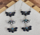 Multi Midnight Opal, Blue Sunstone & Crystal Half Cluster Necklace-Necklaces-Krush Kandy, Women's Online Fashion Boutique Located in Phoenix, Arizona (Scottsdale Area)