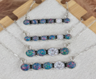 Teal Opal & Crystal Bar Necklaces-Necklaces-Krush Kandy, Women's Online Fashion Boutique Located in Phoenix, Arizona (Scottsdale Area)