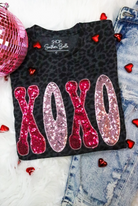 Xoxo Valentines Day Short Sleeve Graphic Shirt-Graphic Tees-Krush Kandy, Women's Online Fashion Boutique Located in Phoenix, Arizona (Scottsdale Area)