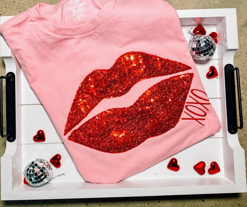 Sequin Lips Graphic Tee-Graphic Tees-Krush Kandy, Women's Online Fashion Boutique Located in Phoenix, Arizona (Scottsdale Area)