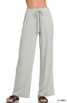 Cloud 9 Soft Melange Hacci Wide Leg Pants-Short Sleeve Tops-Krush Kandy, Women's Online Fashion Boutique Located in Phoenix, Arizona (Scottsdale Area)