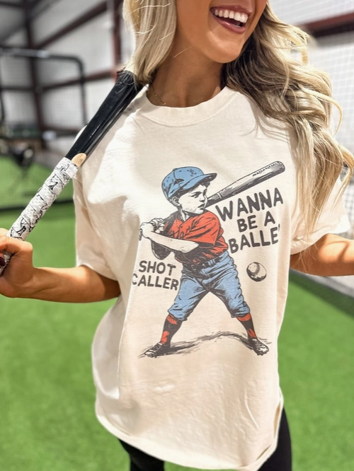 Wanna Be a Baller Graphic Tee-Graphic Tees-Krush Kandy, Women's Online Fashion Boutique Located in Phoenix, Arizona (Scottsdale Area)