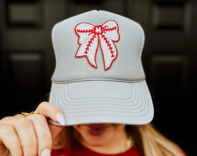 Baseball Bow Trucker Hat-hat-Krush Kandy, Women's Online Fashion Boutique Located in Phoenix, Arizona (Scottsdale Area)