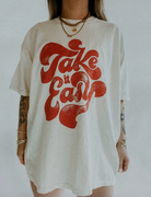 Take It Easy Oversized Graphic Tee-Graphic Tees-Krush Kandy, Women's Online Fashion Boutique Located in Phoenix, Arizona (Scottsdale Area)