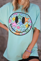 Starry Smiley Graphic Tee-Graphic Tees-Krush Kandy, Women's Online Fashion Boutique Located in Phoenix, Arizona (Scottsdale Area)