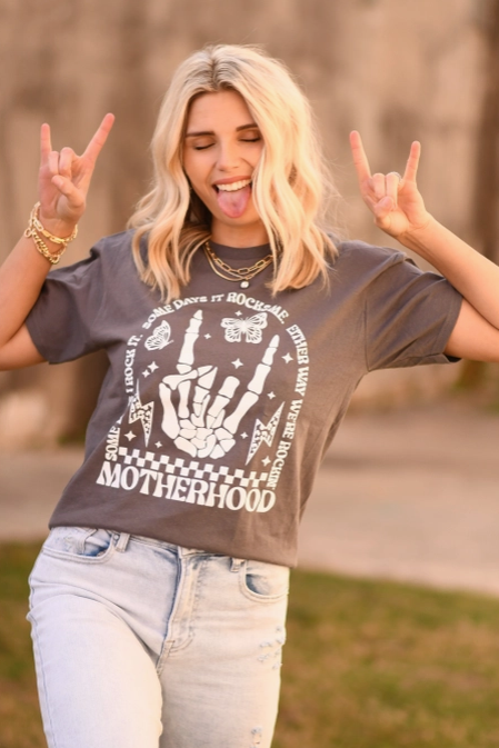 Motherhood Rocks Graphic Tee-Graphic Tees-Krush Kandy, Women's Online Fashion Boutique Located in Phoenix, Arizona (Scottsdale Area)