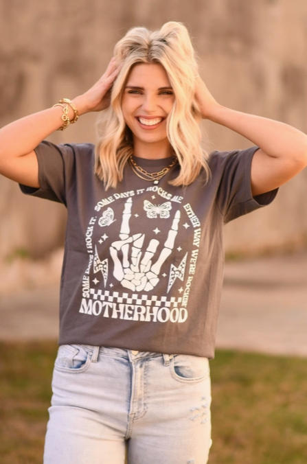 Motherhood Rocks Graphic Tee-Graphic Tees-Krush Kandy, Women's Online Fashion Boutique Located in Phoenix, Arizona (Scottsdale Area)