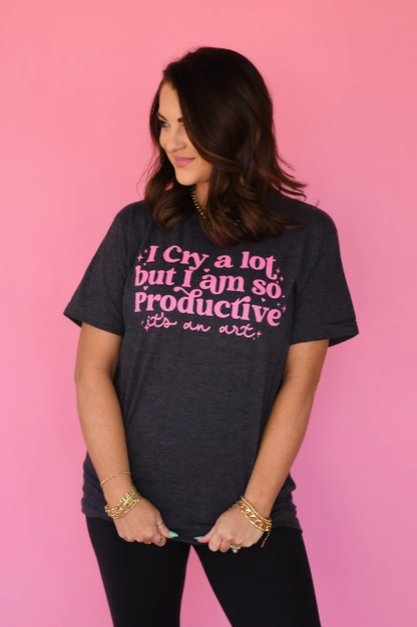 Productive Cry Baby Tee-Graphic Tees-Krush Kandy, Women's Online Fashion Boutique Located in Phoenix, Arizona (Scottsdale Area)