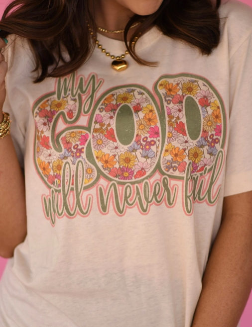 My God Will Never Fail Tee-Graphic Tees-Krush Kandy, Women's Online Fashion Boutique Located in Phoenix, Arizona (Scottsdale Area)