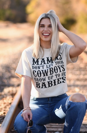 Mamas Don’t Let Your Cowboys Tee-Graphic Tees-Krush Kandy, Women's Online Fashion Boutique Located in Phoenix, Arizona (Scottsdale Area)