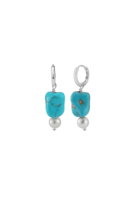 Turquoise Slab Vintage Huggie Earrings-Earrings-Krush Kandy, Women's Online Fashion Boutique Located in Phoenix, Arizona (Scottsdale Area)