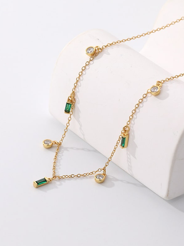 Multi Crystal Dainty Minimalist Necklace-Necklaces-Krush Kandy, Women's Online Fashion Boutique Located in Phoenix, Arizona (Scottsdale Area)