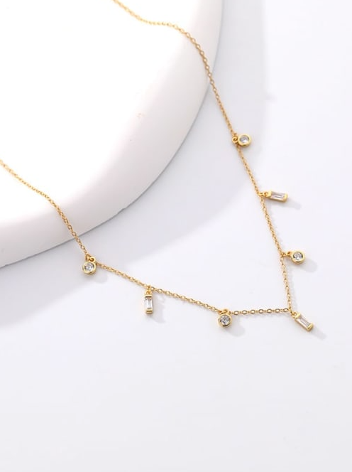 Multi Crystal Dainty Minimalist Necklace-Necklaces-Krush Kandy, Women's Online Fashion Boutique Located in Phoenix, Arizona (Scottsdale Area)