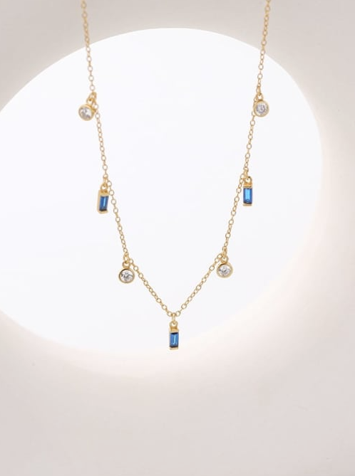 Multi Crystal Dainty Minimalist Necklace-Necklaces-Krush Kandy, Women's Online Fashion Boutique Located in Phoenix, Arizona (Scottsdale Area)