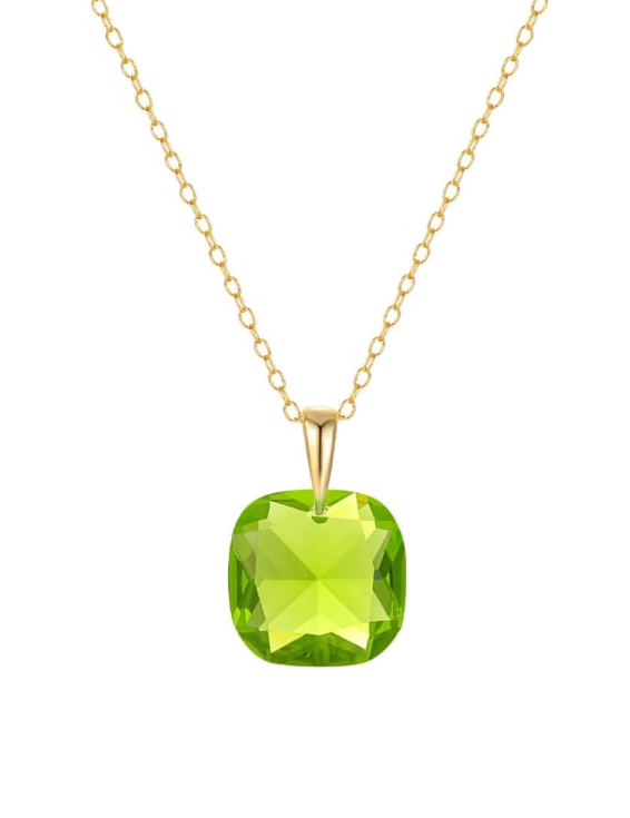 Glass Stone Square Minimalist Necklace-Necklaces-Krush Kandy, Women's Online Fashion Boutique Located in Phoenix, Arizona (Scottsdale Area)