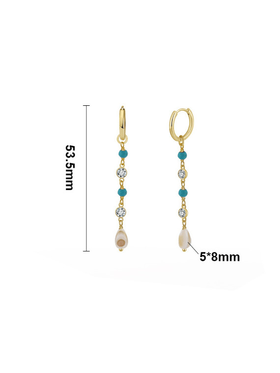 Crystal & Turquoise Tassel Vintage Drop Earrings-Earrings-Krush Kandy, Women's Online Fashion Boutique Located in Phoenix, Arizona (Scottsdale Area)