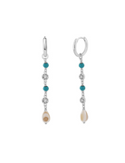 Crystal & Turquoise Tassel Vintage Drop Earrings-Earrings-Krush Kandy, Women's Online Fashion Boutique Located in Phoenix, Arizona (Scottsdale Area)