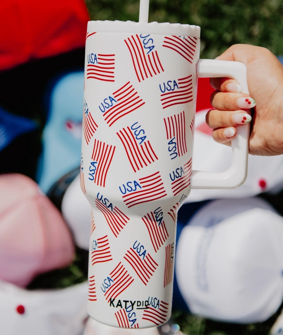 USA Flag 38oz Tumbler-Accessories-Krush Kandy, Women's Online Fashion Boutique Located in Phoenix, Arizona (Scottsdale Area)