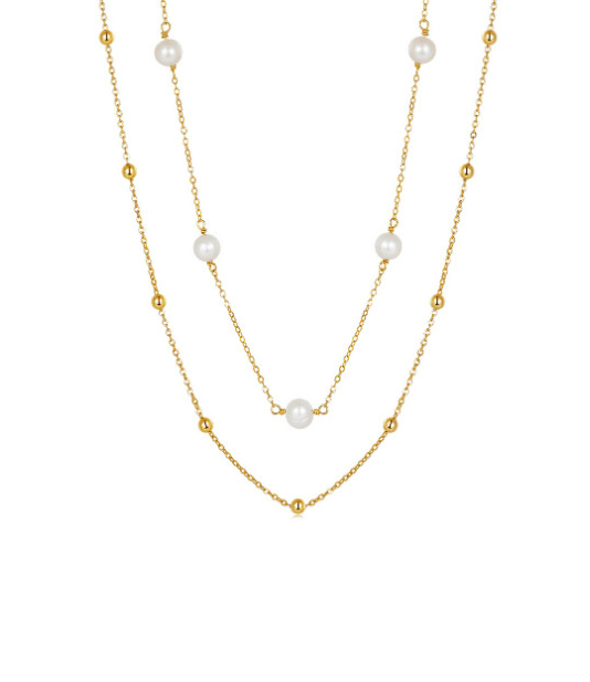 Pearl Geometric Minimalist Multi Strand Necklace-Necklaces-Krush Kandy, Women's Online Fashion Boutique Located in Phoenix, Arizona (Scottsdale Area)