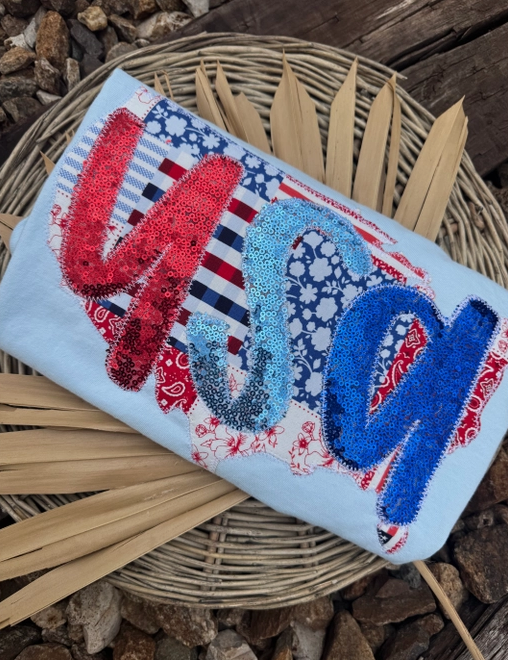 USA Sequin Graphic Tee-Graphic Tees-Krush Kandy, Women's Online Fashion Boutique Located in Phoenix, Arizona (Scottsdale Area)