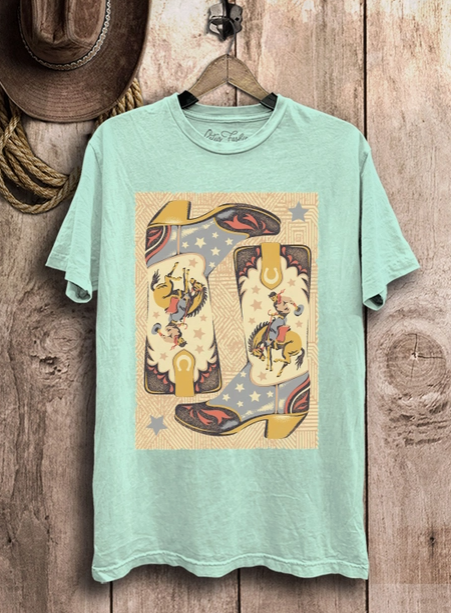 Cowgirl Boots Rodeo Graphic Tee-Graphic Tees-Krush Kandy, Women's Online Fashion Boutique Located in Phoenix, Arizona (Scottsdale Area)