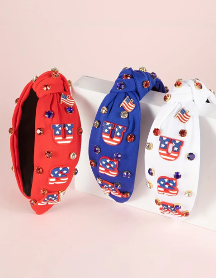 USA Bling Padded Headbands-Accessories-Krush Kandy, Women's Online Fashion Boutique Located in Phoenix, Arizona (Scottsdale Area)