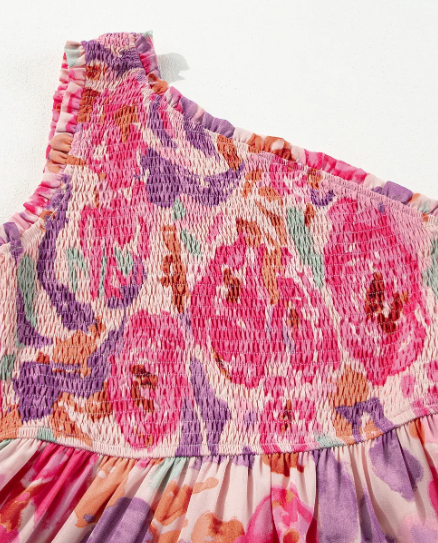 Blossom in Bloom One-Shoulder Maxi Dress-Dresses-Krush Kandy, Women's Online Fashion Boutique Located in Phoenix, Arizona (Scottsdale Area)