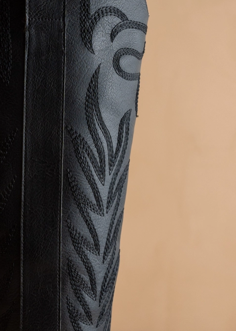 The Samara Black | Embroidered Western Tall Boot-Krush Kandy, Women's Online Fashion Boutique Located in Phoenix, Arizona (Scottsdale Area)
