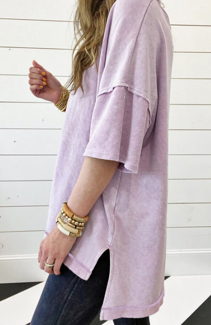 Lavender Daydream Mineral Wash Tunic-Tops-Krush Kandy, Women's Online Fashion Boutique Located in Phoenix, Arizona (Scottsdale Area)