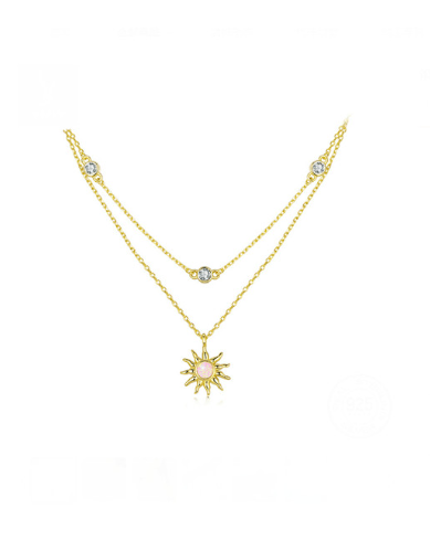 Opal Flower Minimalist Multi Strand Necklace-Necklaces-Krush Kandy, Women's Online Fashion Boutique Located in Phoenix, Arizona (Scottsdale Area)