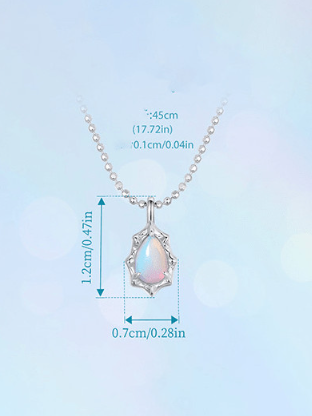 Opal Water Drop Dainty Necklace-Necklaces-Krush Kandy, Women's Online Fashion Boutique Located in Phoenix, Arizona (Scottsdale Area)