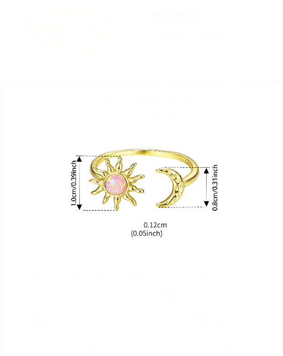 Opal Star Moon Trend Band Ring-Ring-Krush Kandy, Women's Online Fashion Boutique Located in Phoenix, Arizona (Scottsdale Area)