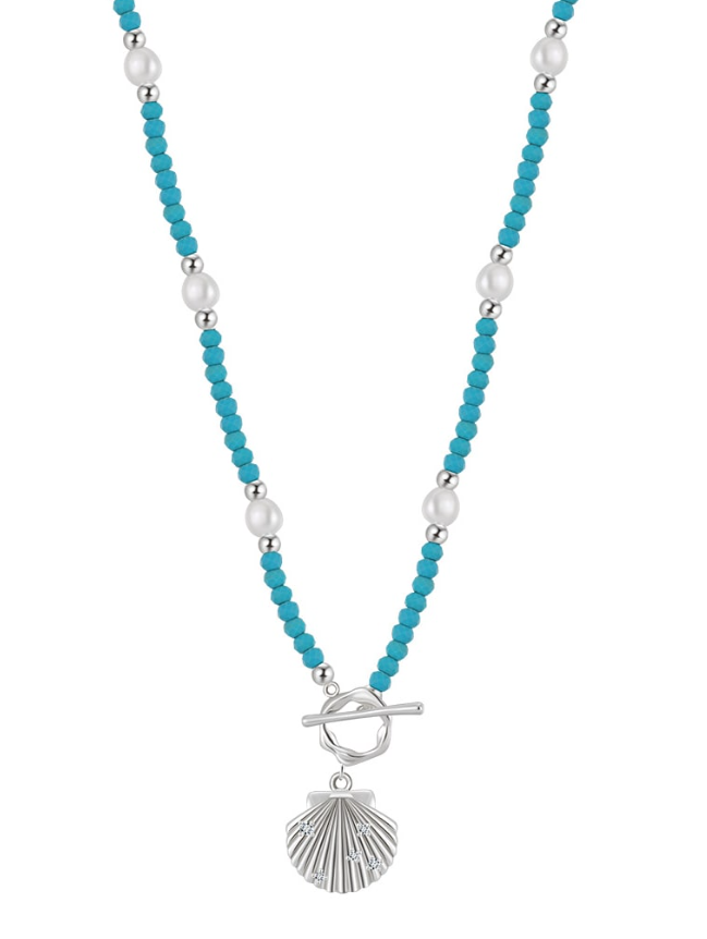 Natural Stone Geometric Vintage Beaded Necklace-Necklaces-Krush Kandy, Women's Online Fashion Boutique Located in Phoenix, Arizona (Scottsdale Area)