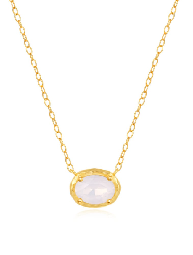 Little Opal Slab Minimalist Necklace-Necklaces-Krush Kandy, Women's Online Fashion Boutique Located in Phoenix, Arizona (Scottsdale Area)