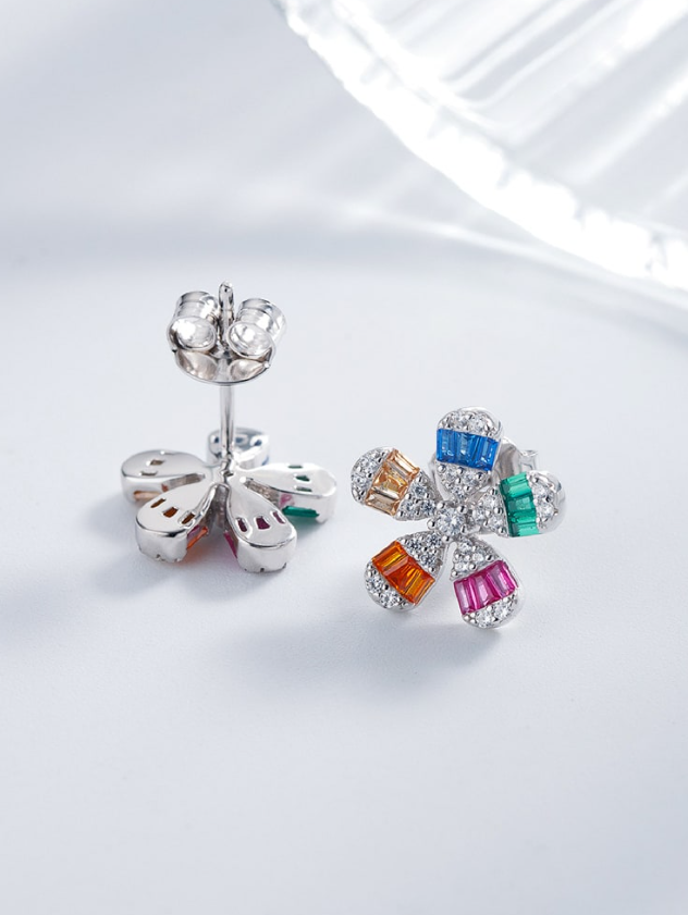 Cubic Zirconia Flower Luxury Stud Earring-Earrings-Krush Kandy, Women's Online Fashion Boutique Located in Phoenix, Arizona (Scottsdale Area)