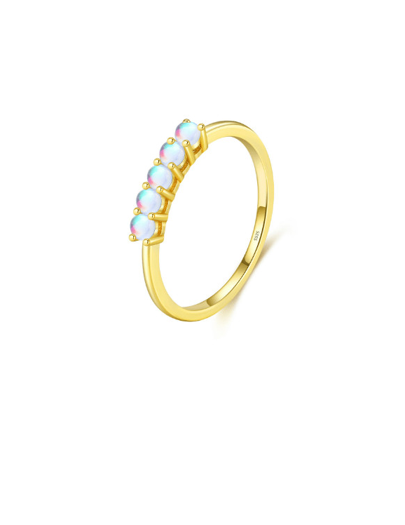 Cute Opal Geometric Minimalist Band Ring-Ring-Krush Kandy, Women's Online Fashion Boutique Located in Phoenix, Arizona (Scottsdale Area)