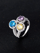 Sterling Silver Cubic Zirconia Geometric Luxury Band Ring-Ring-Krush Kandy, Women's Online Fashion Boutique Located in Phoenix, Arizona (Scottsdale Area)