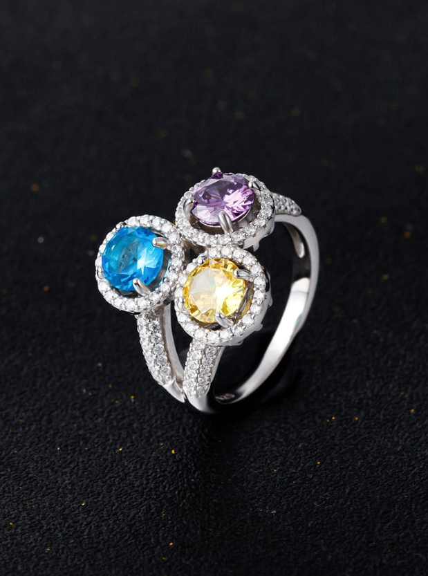 Sterling Silver Cubic Zirconia Geometric Luxury Band Ring-Ring-Krush Kandy, Women's Online Fashion Boutique Located in Phoenix, Arizona (Scottsdale Area)